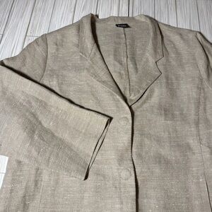 Eileen Fisher Linen Silk Blazer Jacket – Women’s Large – Oatmeal
